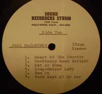 Paul McCartney Ram Acetate Album Rare collectibles